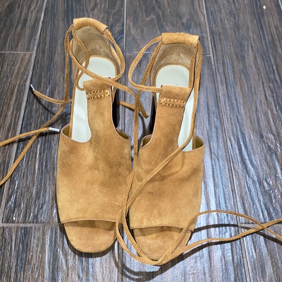 1 State cognac block heel peep toe heel - Picture 1 of 10